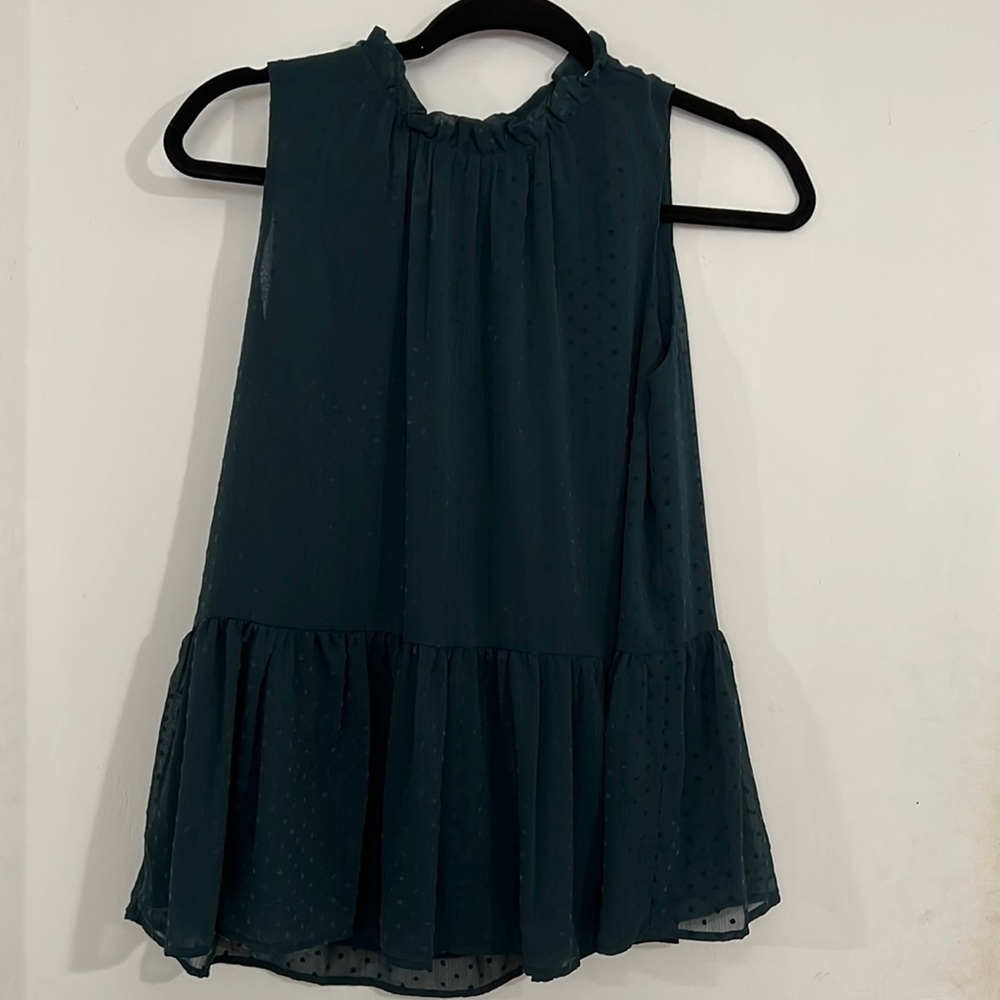 Loft Green sleeveless top Small